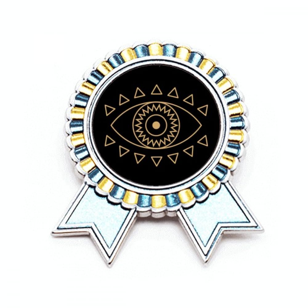 Broche totem œil géométrique en métal M pour votre look de bureau - 4