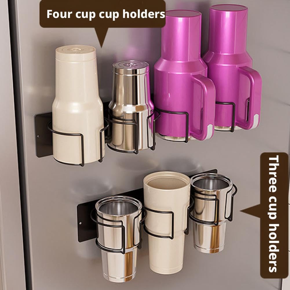 POLRAI Lot de 2 organiseurs de bouteilles d'eau magnétiques en métal avec ruban adhésif double face pour gobelet Stanley de 76,2 et 1,2 l - Accessoires pour cuisine, réfrigérateur POLRAI Lot de 2 organiseurs de bouteilles d'eau magnétiques en métal avec ruban adhésif double face pour gobelet Stanley de 76,2 et 1,2 l - Accessoires pour cuisine, réfrigérateur
