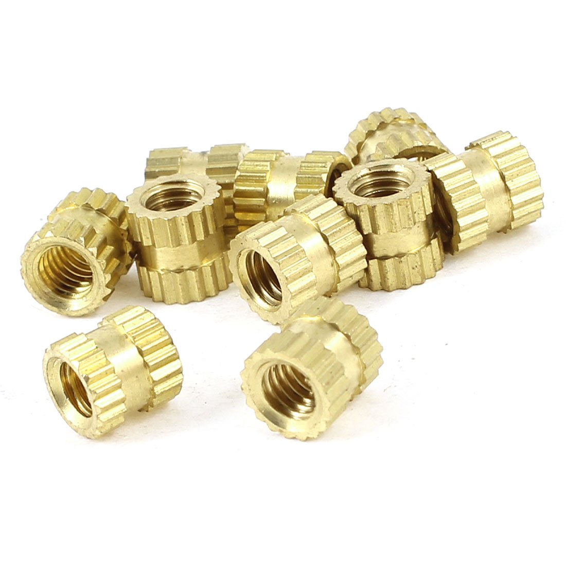 Aexit 10 Pcs Nuts Fittings Knurl Thread Inserts 4 mm x 6mm x 6mm for Panel Nuts Injection Molding