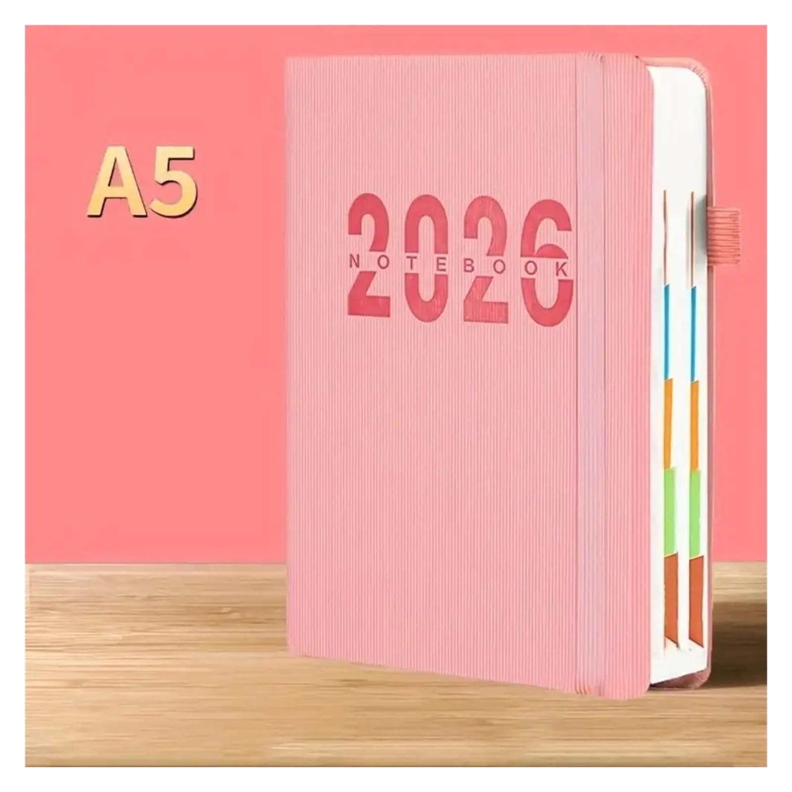 Blocco note for pianificatore di programma inglese 2026, resistente all'usura, 12 mesi, formato A5, agenda pianificazione, blocco for appunti portatile e semplice(Style 09)