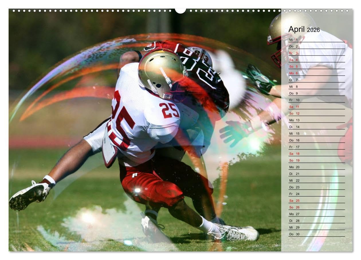 HEROES - American Football (hochwertiger Premium Wandkalender 2026 DIN A2 quer), Kunstdruck in Hochglanz: Fantastische Bildkompositionen dynamischer Actionszenen vom Football Field (CALVENDO Sport)