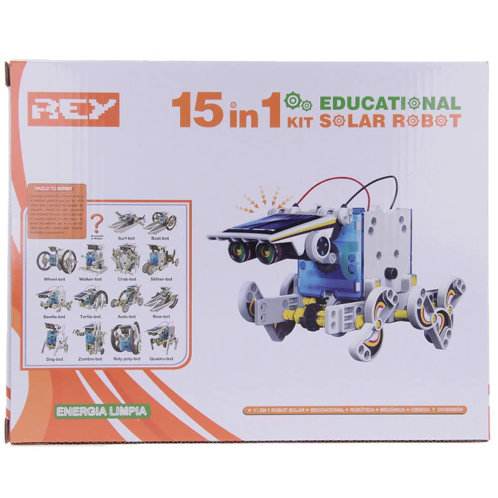 Robot Solaire 15 en 1 - Kit de Jouets solaires - 15 modèles de Construction