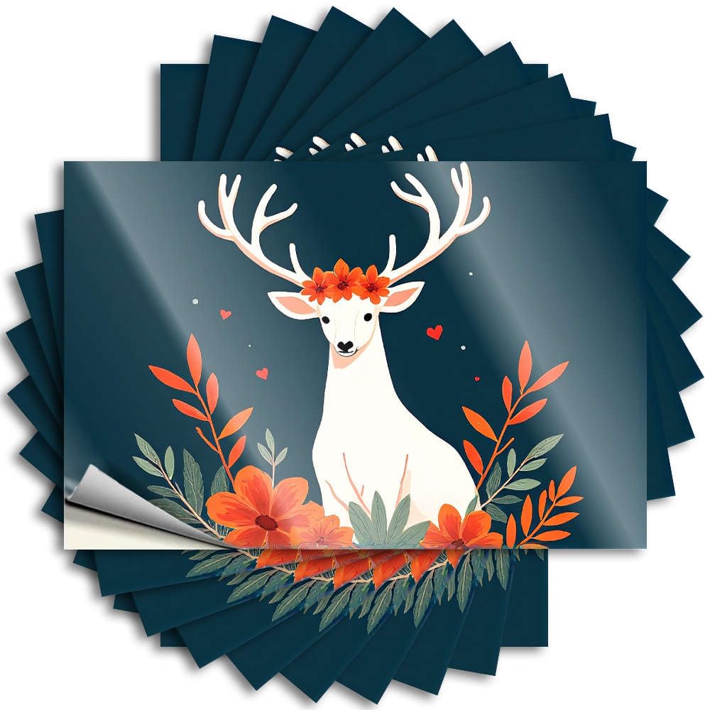 Vintage Bathroom Decor Saying Hat | A White Deer with Orange Flowers in Its Antlers. Funky Beer Sticker Pack(8X12CM)