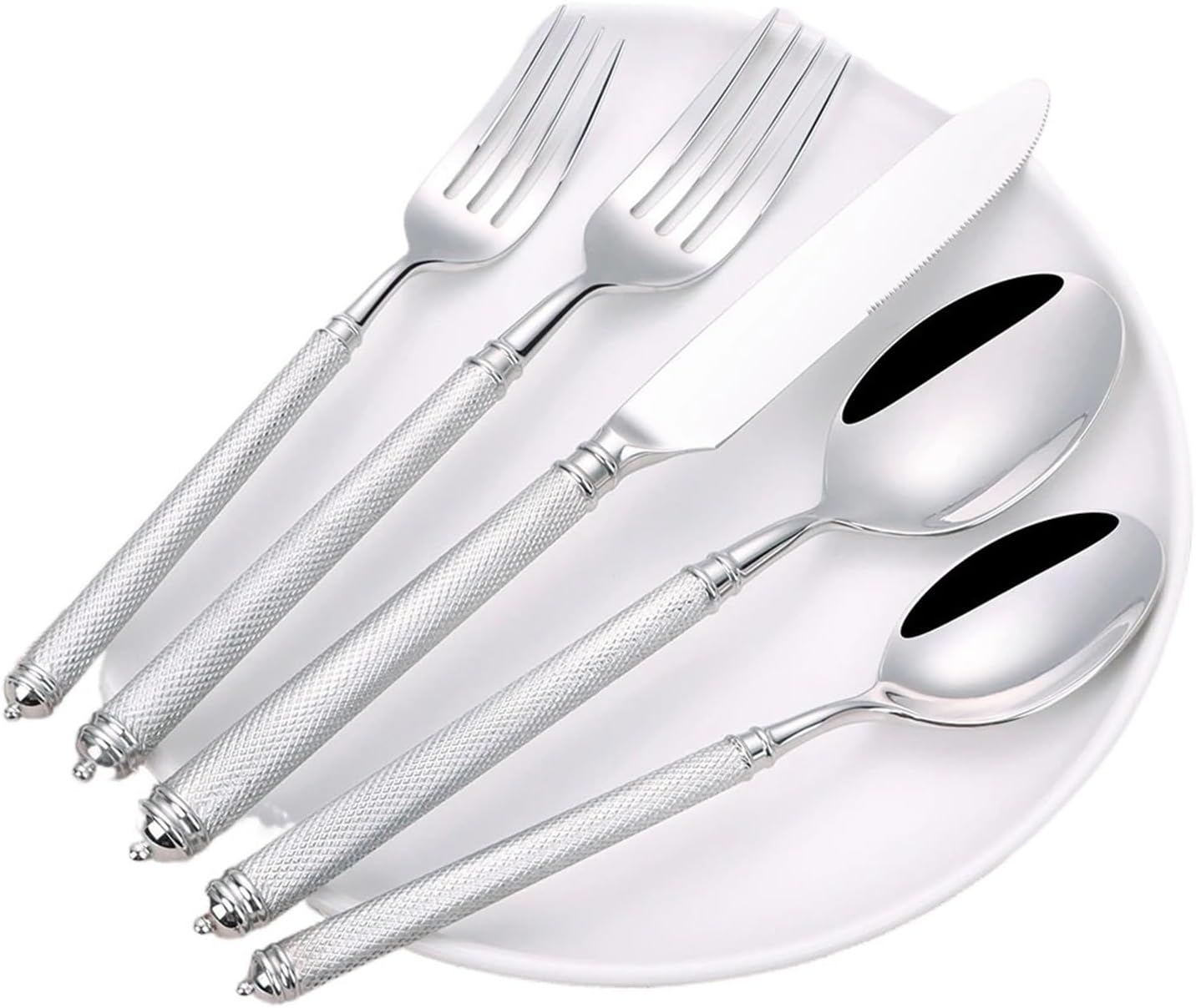 5/10/15/20Pcs Heavy Tableware Stainless Steel Gold Cutlery Sliver Dinner Set Western Fork Mirror Polish Flatware(5pcs Gold,2 Set 10Pcs)