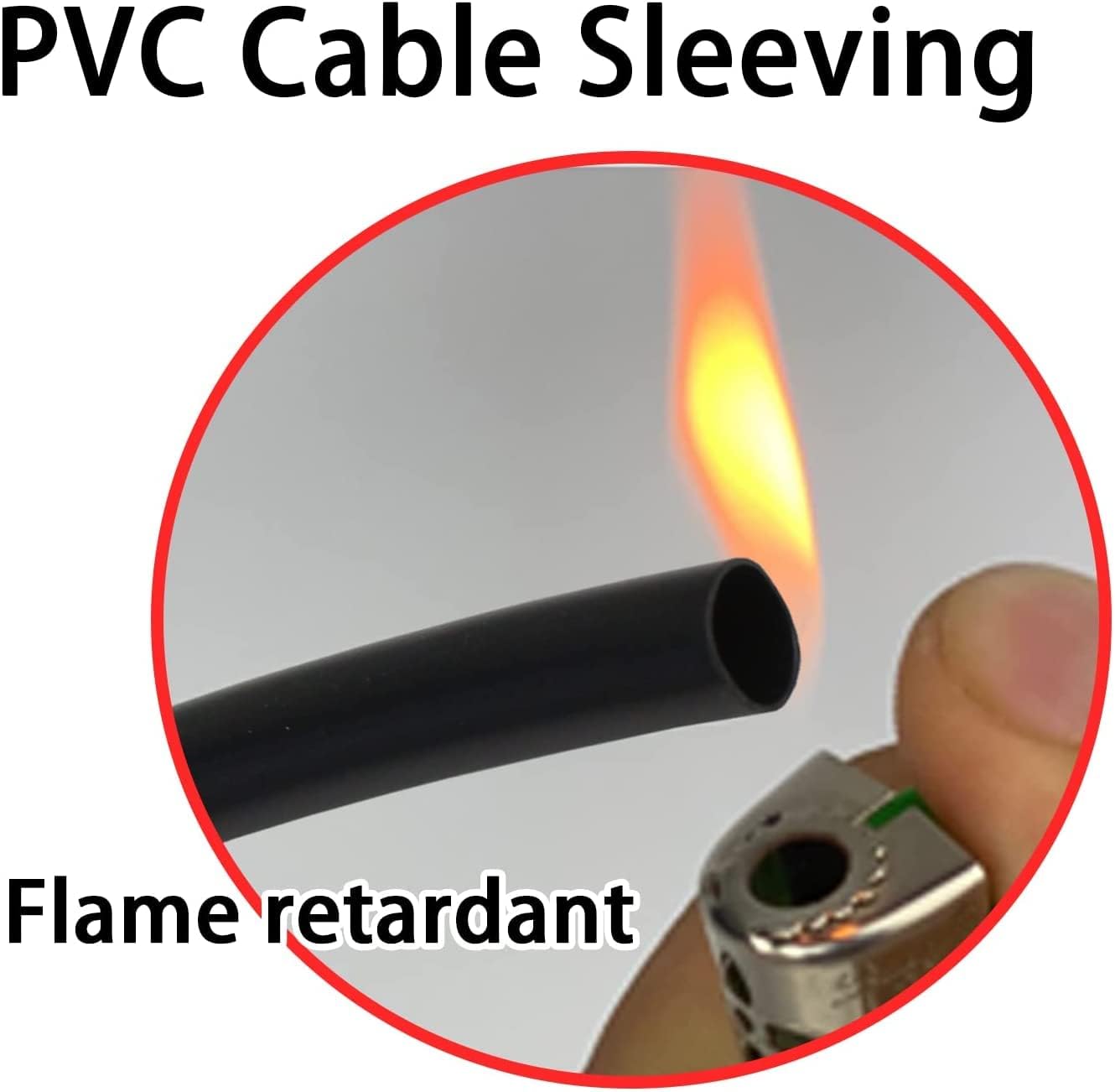 Cable Management Cord Cover Wire Loom Tubing Electric Insulation Sleeve Automotive Wiring Harness Protector Wrap Plastic Black (3/4"-26ft)