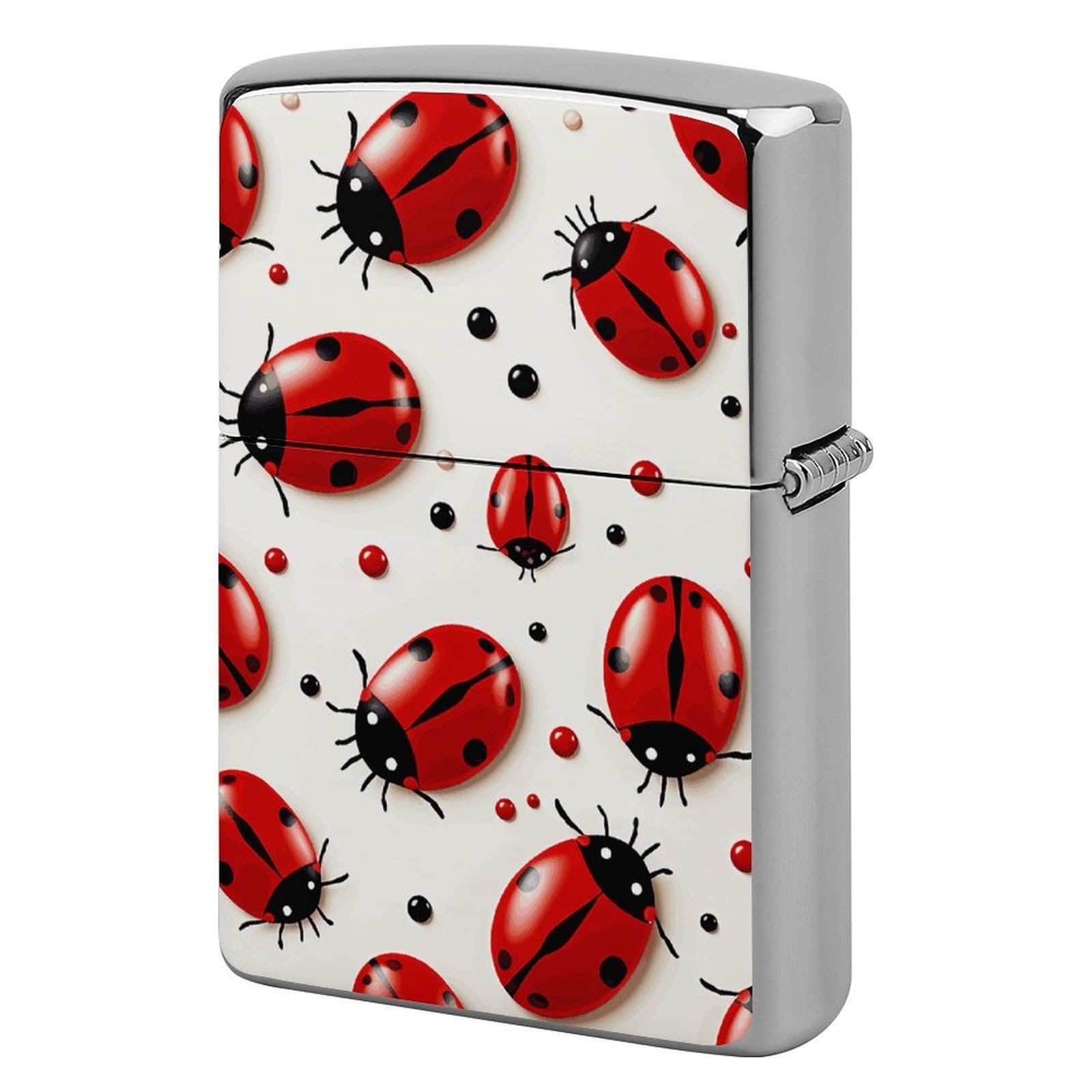 Red Ladybug Lighter Case for Men, Personalized Lighter Cover for Valentine's Day Gifts, Flip-Top Lighters Shell for Outdoor, Portable Lighters Protective Sleeve