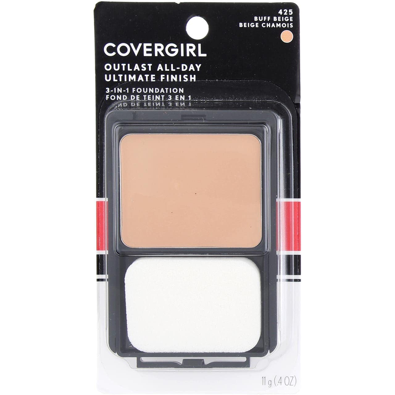 CoverGirl Ultimate Finish Liquid Powder Make Up, Buff Beige [425] 0.40 oz (Pack of 4)