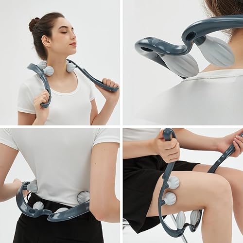 Miniatura 6 de Masajeador de cuello, espalda y masajeador, herramientas de masaje de punto gatillo, hombro trasero de mano para aliviar el dolor de tejido profundo
