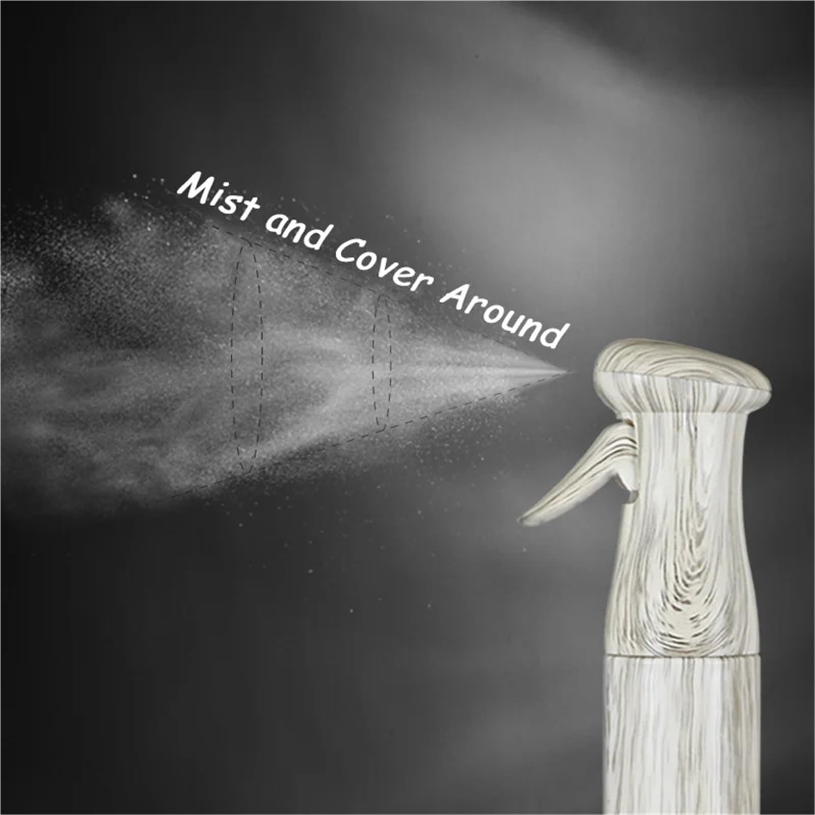 Pulverizador Agua Botella de spray peluquero profesional alta presión | 2 piezas 200 300 ml niebla salón de grano de madera(300ML Grey)
