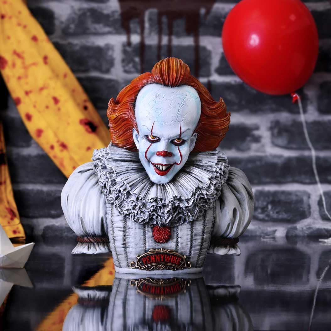 Nemesis Now Licenza Ufficiale IT Capitolo 2 Pennywise Bust, Bianco, 30 cm, Resina