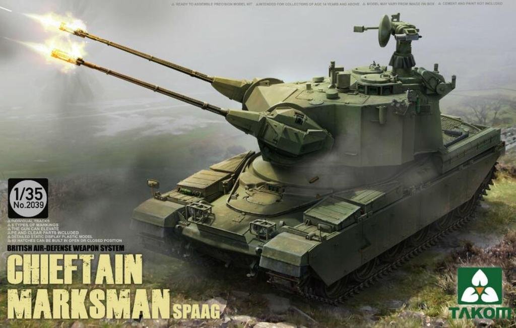 TAKom 1:35 British Air-Defense Weapon System Chieftain Marksman SPAAG Kit #2039