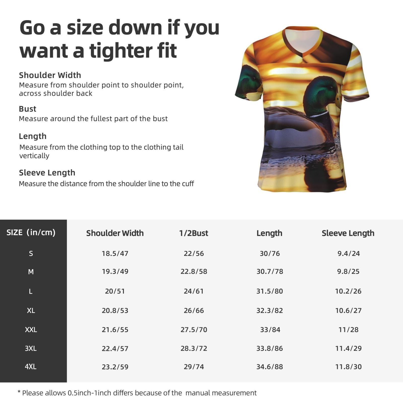 Stylish Athletic Sports Jersey Natural-Mallard-Duck Men's Rugby Jersey Large