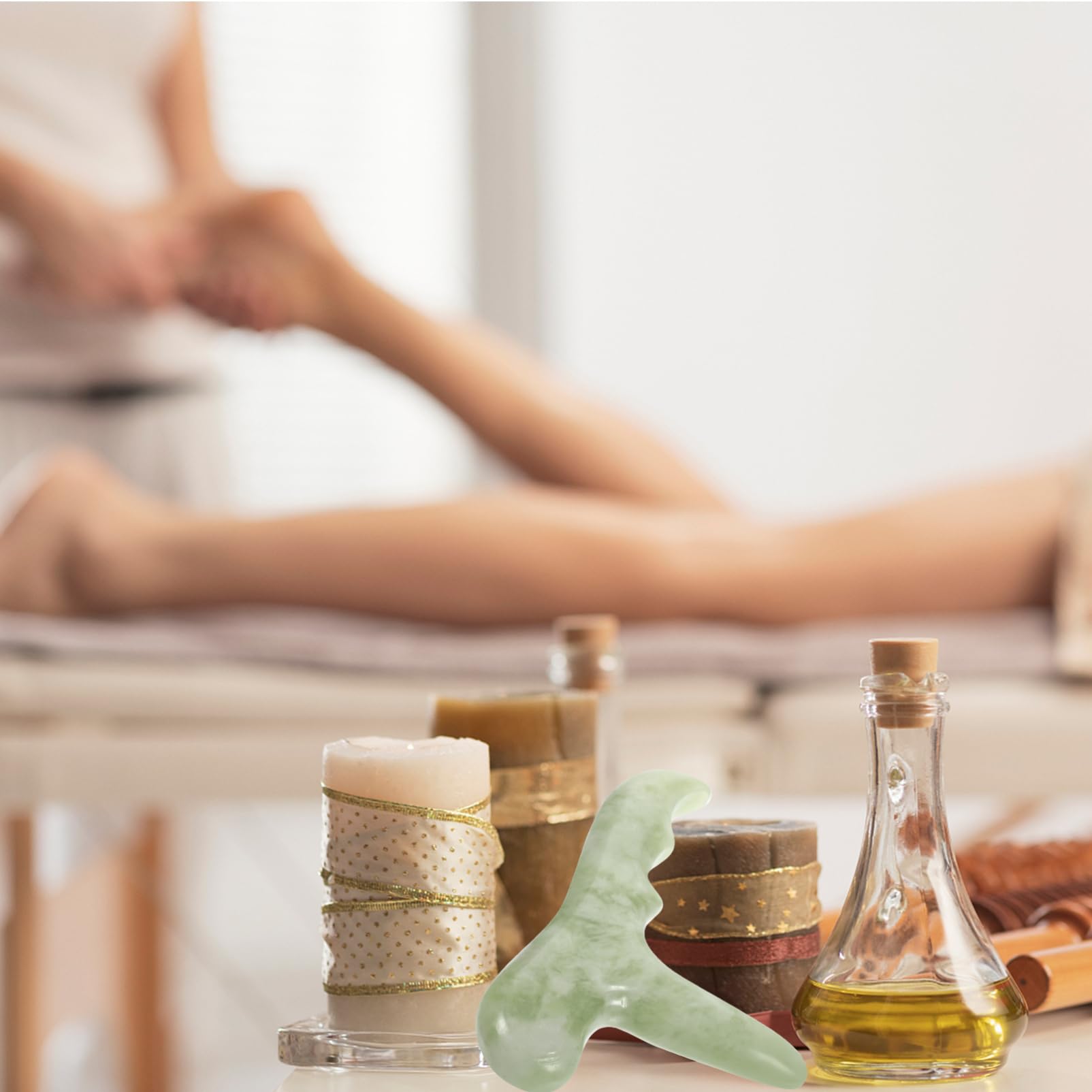 Healvian 4piezas Masajeador De Pies De Jade Herramienta Acupuntura y Reflexología Masajeador Manual Para Aliviar Dolores y Relajar Para y