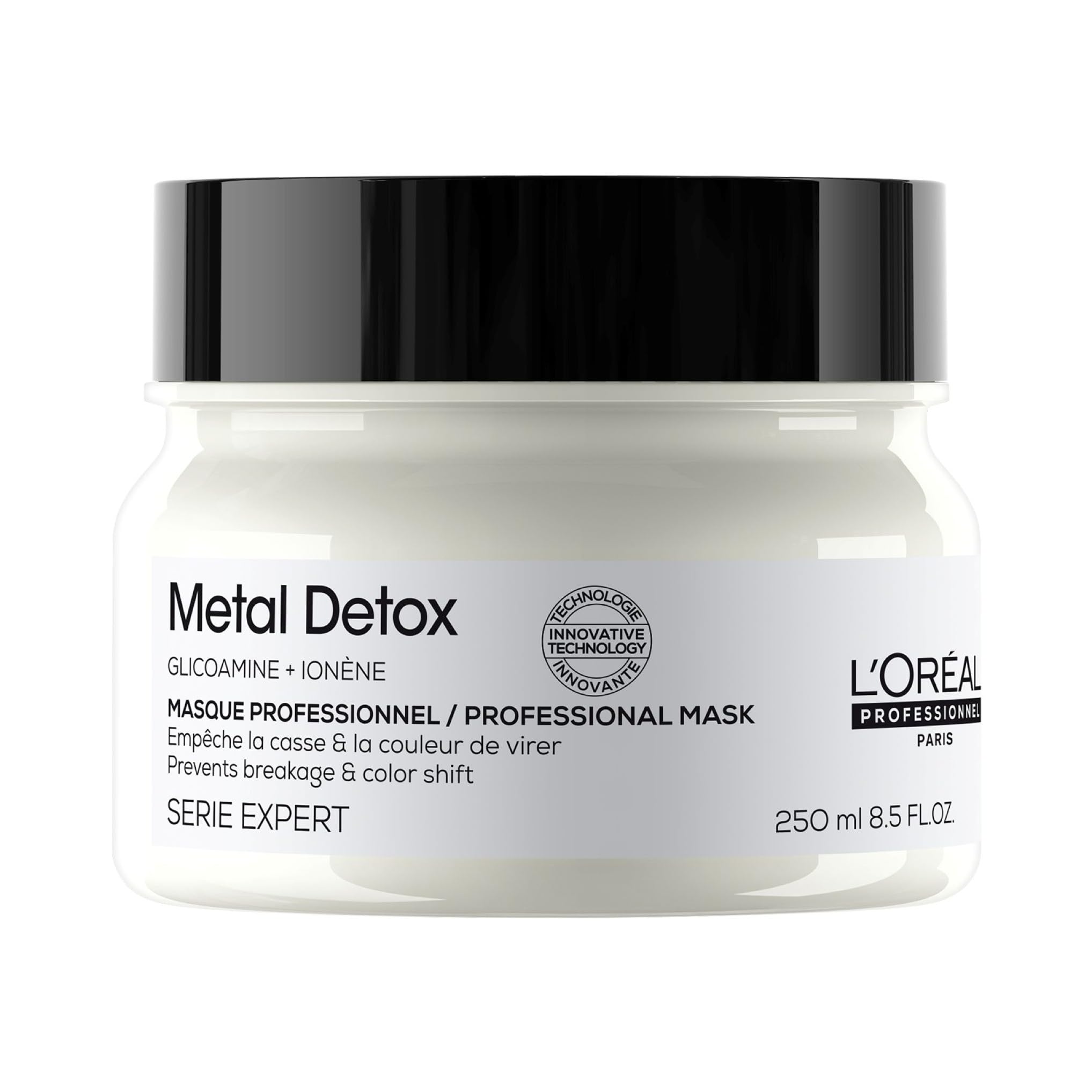L’Oréal Professionnel Metal Detox Hair Mask 250ml, Prevent Breakage & Colour Fade from Hard Water, Moisturising Conditioner Treatment for Smooth, Shiny Hair, Prevent Damaged Hair