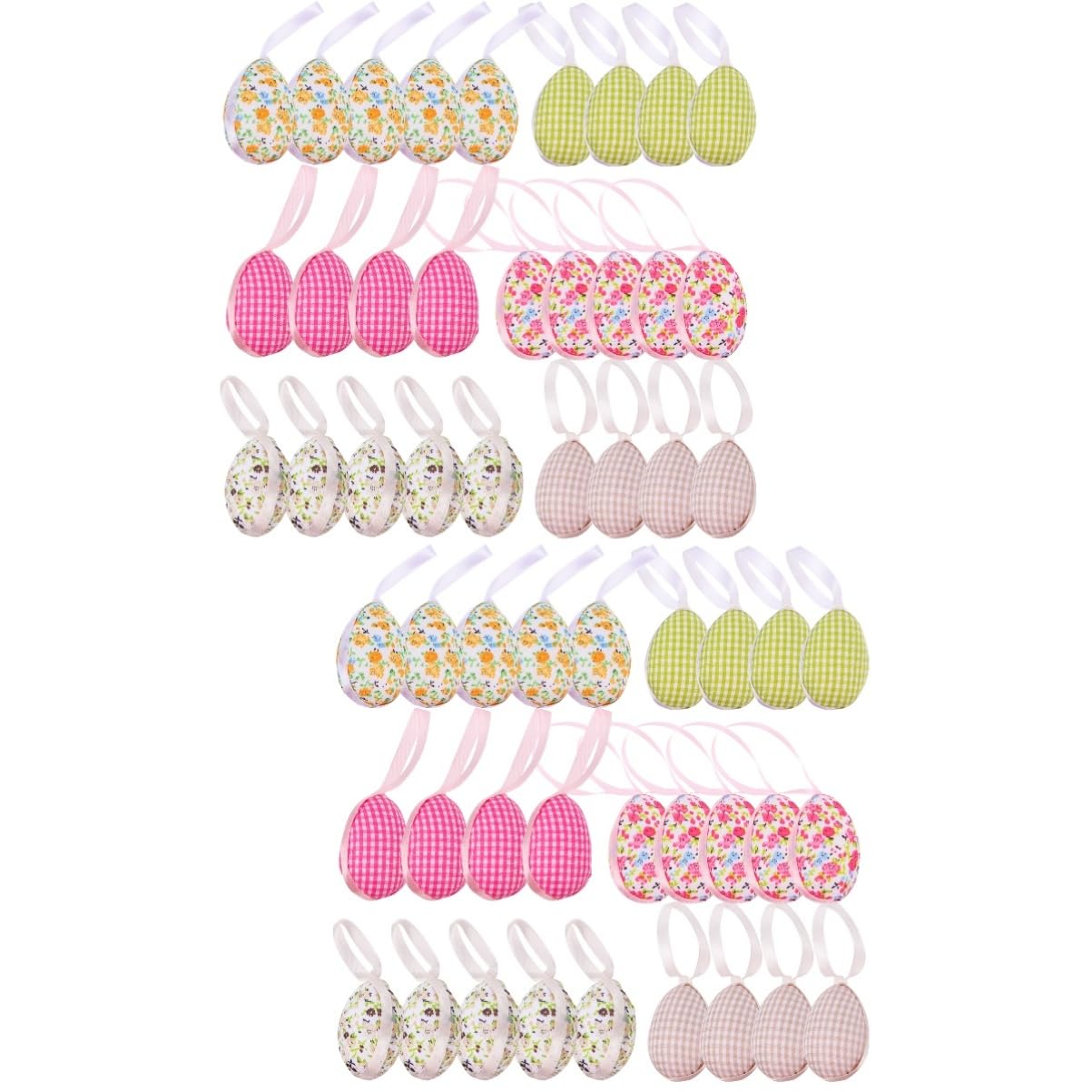 PRETYZOOM 2 Sätze Ostereier Gesprenkelte Eier Farbige Eier Aufhängen Künstliche Eier Easter Egg Decoration Osterparty Dekoration Osterei Hängende Dekoration Osterschmuck Stoff 27 Stück * 2