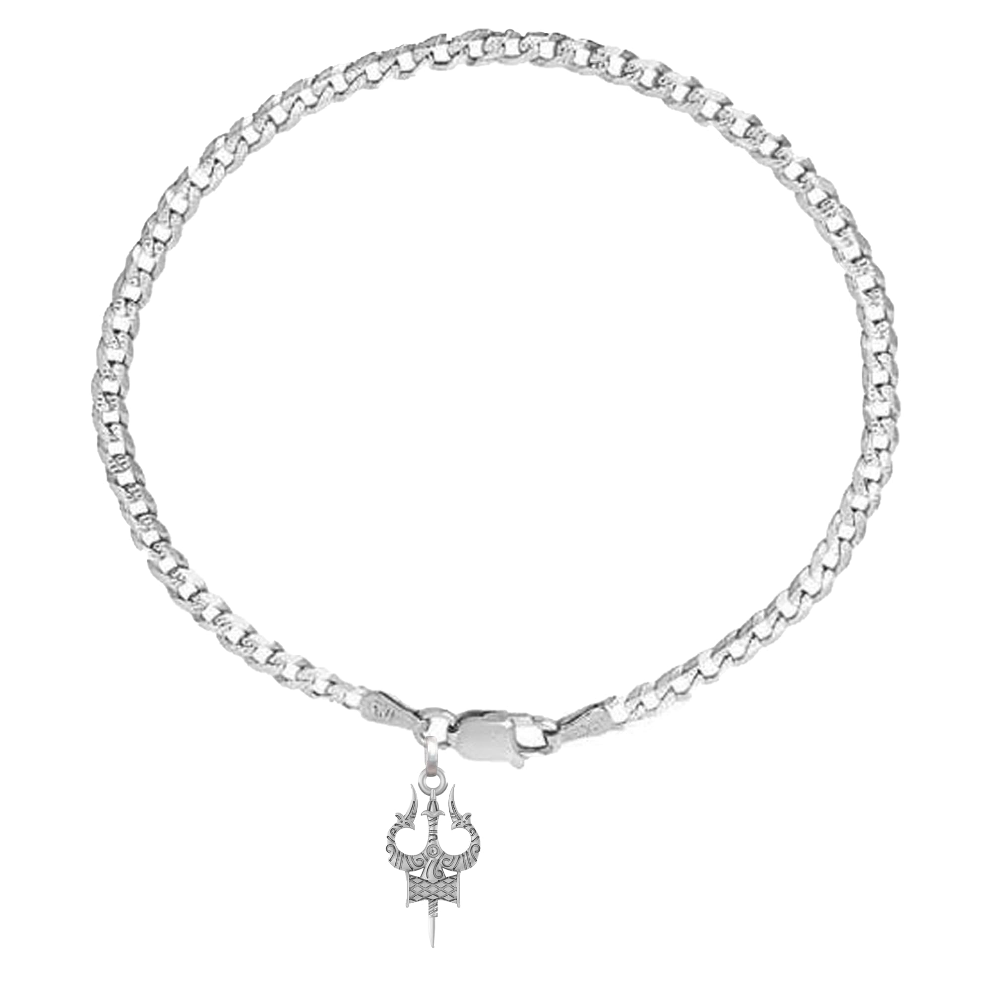 AKSHAT SAPPHIRE 92.5% Pure Sterling Silver Curb Designer Bracelet with spiritual Trishul | Silver God Bracelet men & women | spiritual Silver bracelet | Trishool Silver Bracelet (B0CWH8KLJ7) Amazon Price History, Amazon Price Tracker