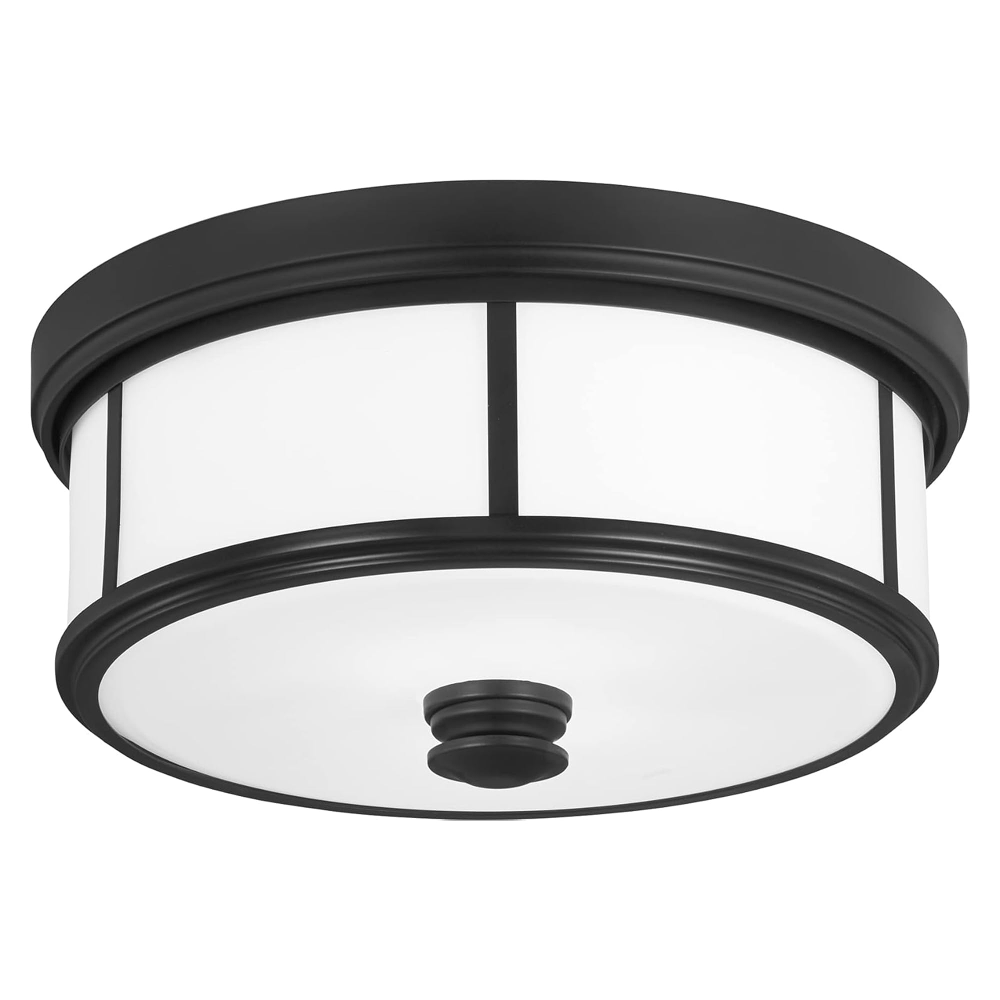 Minka Lavery 4365-66A Harbour Point Flush Mount, 2-Light, 120 Total Watts, 13.5-in H x 6.5-in W, Coal Black