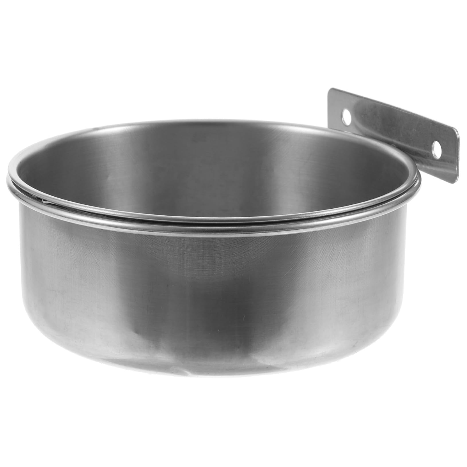 ibasenice Metal Dog Bowl Anti-Fall Puppy Bowl Screw Install Design Stainless Steel Dog Food Dispenser Safe