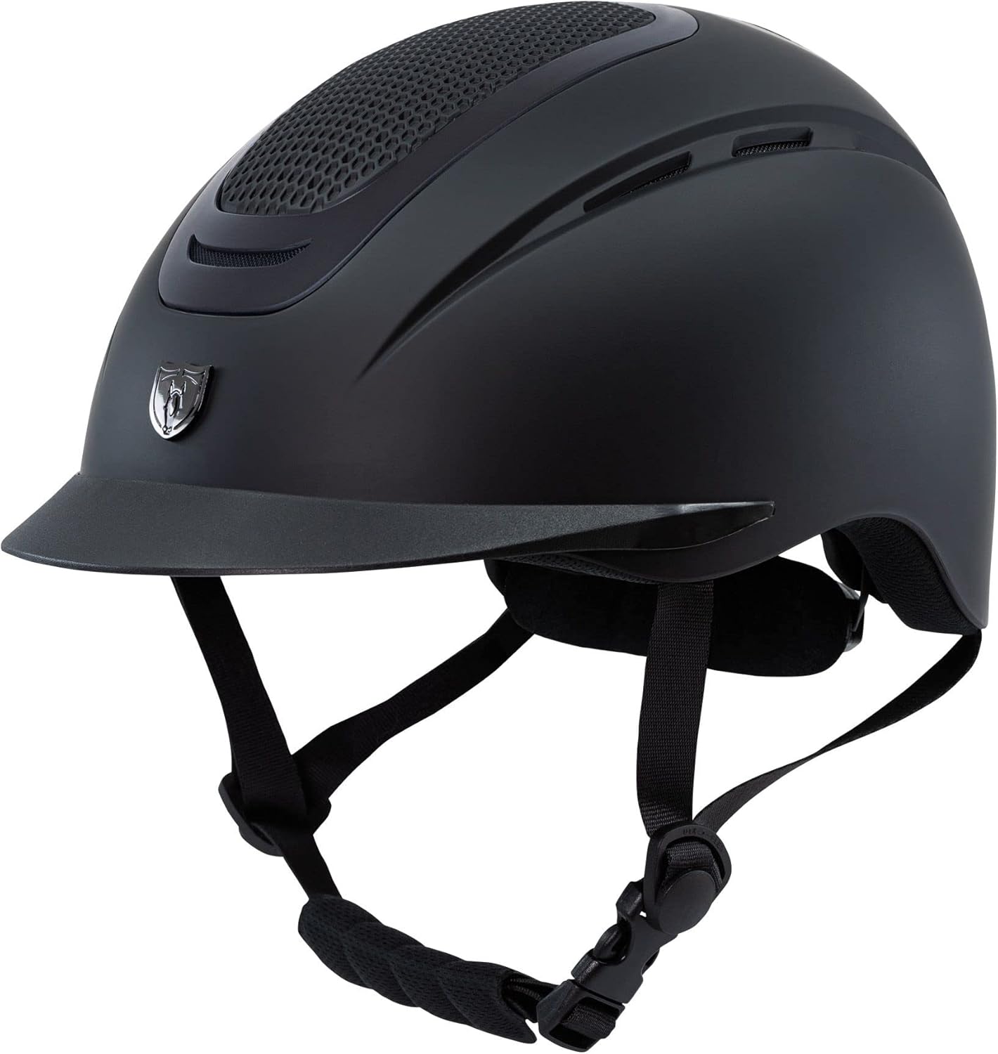 Tipperary Equestrian Ultra Helmet, Matte Black Shell/Matte Blacktop/Matte Black Trim, L (9300-L-MBK)