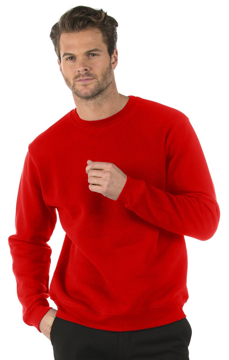 Bruntwood Classic Crew Neck Sweatshirt - Mens & Ladies - 280GSM - Cotton/Polyester (Red, XXL)