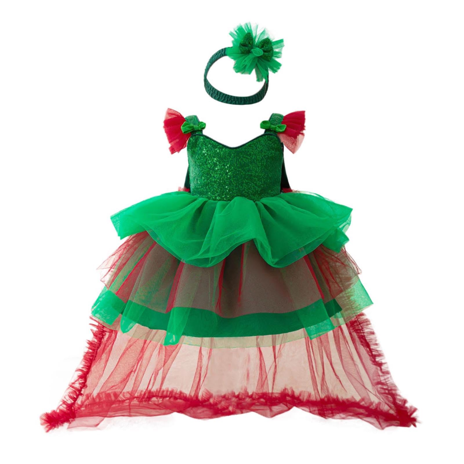 Vestiti di Natale Bambina, Vestito da Bambina per Natale,Festa,Ballo,Costume,Principessa,Spettacolo,Vestito da Bambina