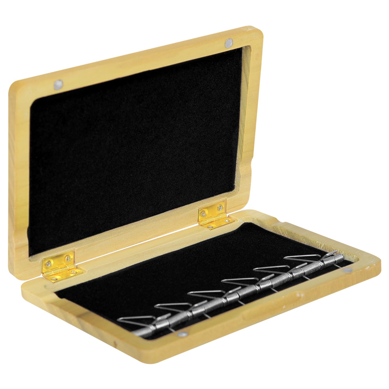 Estuche de pared para placa de resorte de fagot de alta calidad, con capacidad para 6 platos, almacenamiento protector de madera, forro suave, caja de cañas de nogal negro