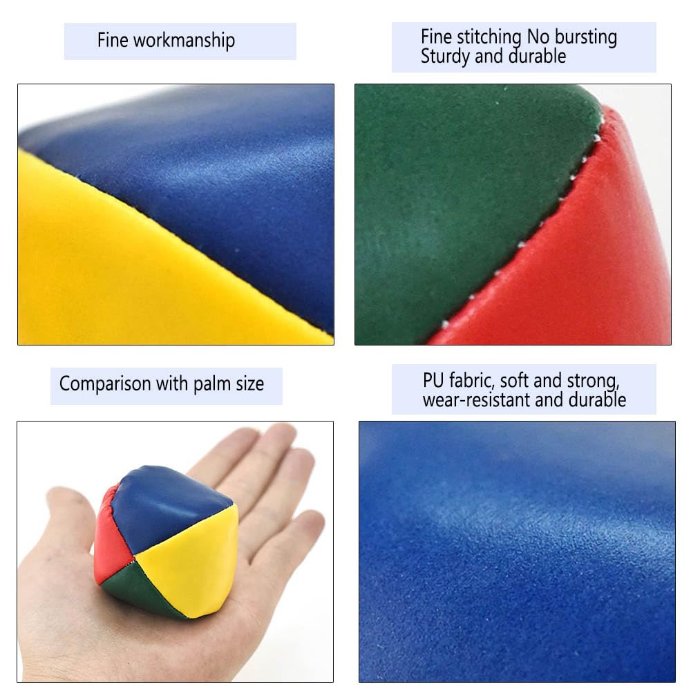 Balles de jonglage Paquet de 6 pour Débutants Professionnels Amateurs équilibrées avec tuto