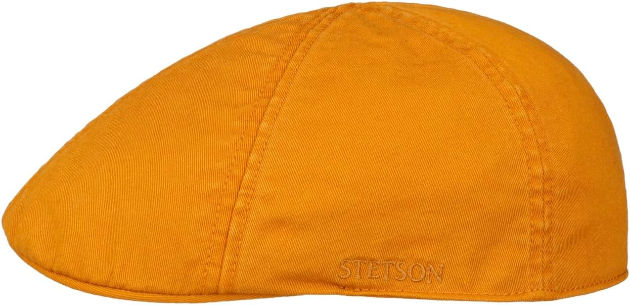 Stetson Texas Organic Cotton Flat Cap Heren - pet met klep hat katoenen voor Lente/Zomer - L (58-59 cm) naturel