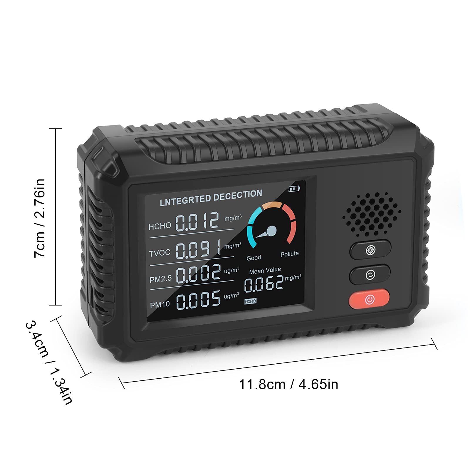 Appareil numérique de mesure de la qualité de l'air, TVOC et HCHO, détecteur particules fines (PM1.0, PM2.5 et PM10), affichage LED, moniteur portable de détection de la pollution dans l'air