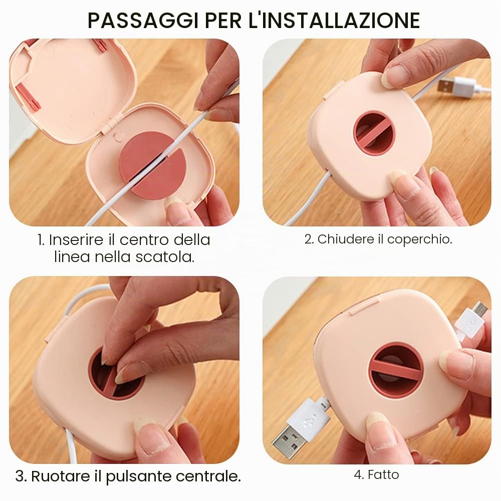 SITAKE Set di 3 Avvolgicavo Estensibili, Portatile Gestione dei Cavi Retrattili per Auricolar Cavo di Ricarica Cable Supporto Girevole Organizer per cavi USB piccoli accessori (3 pezzi quadrati)