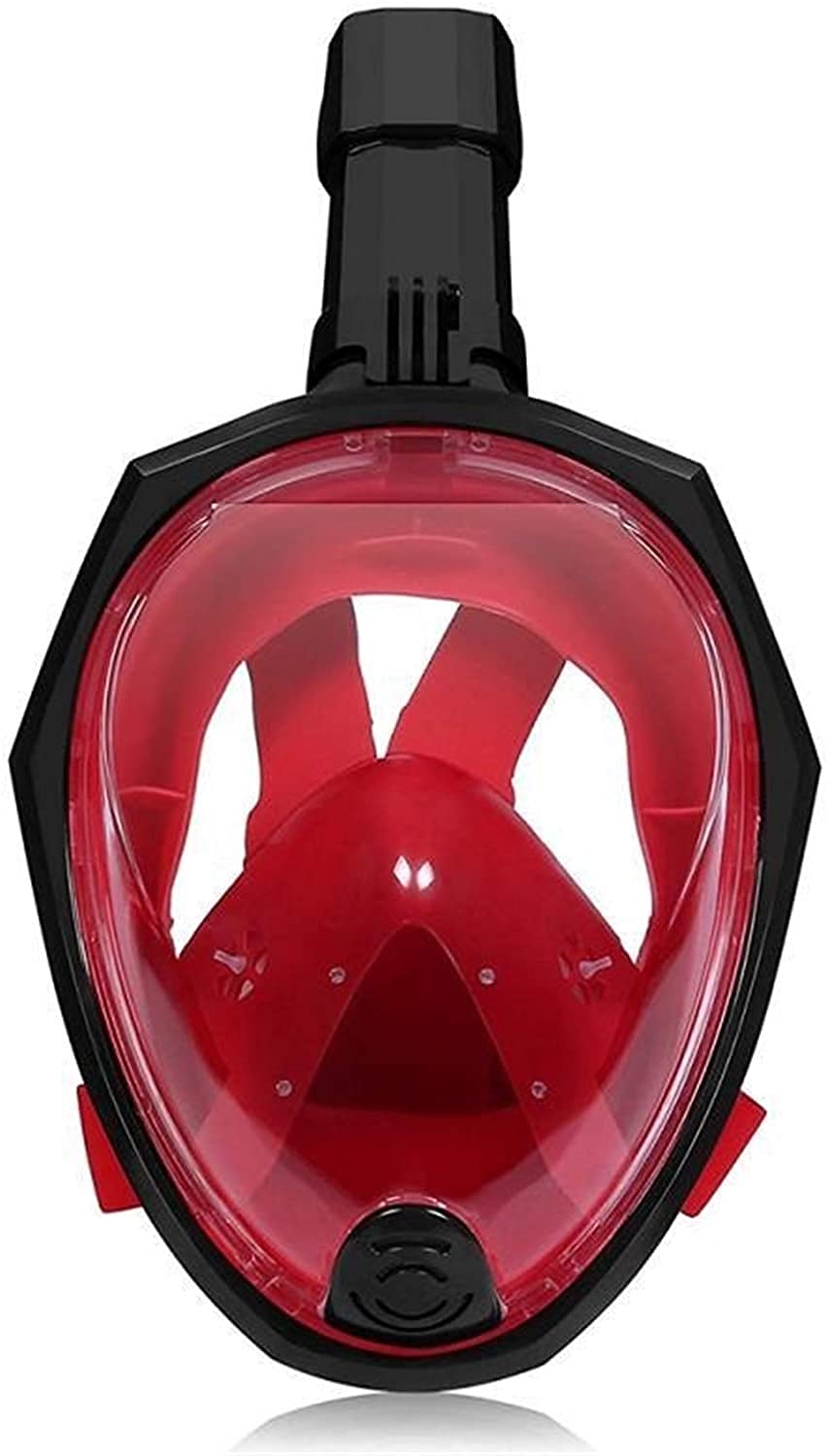 Maschera da Snorkeling Integrale Seaview 181° - Maschera Subacquea Antiappannamento E Anti-Perdita per Adulti E Bambini, Attrezzatura per Il Nuoto Subacqueo, Red 2S