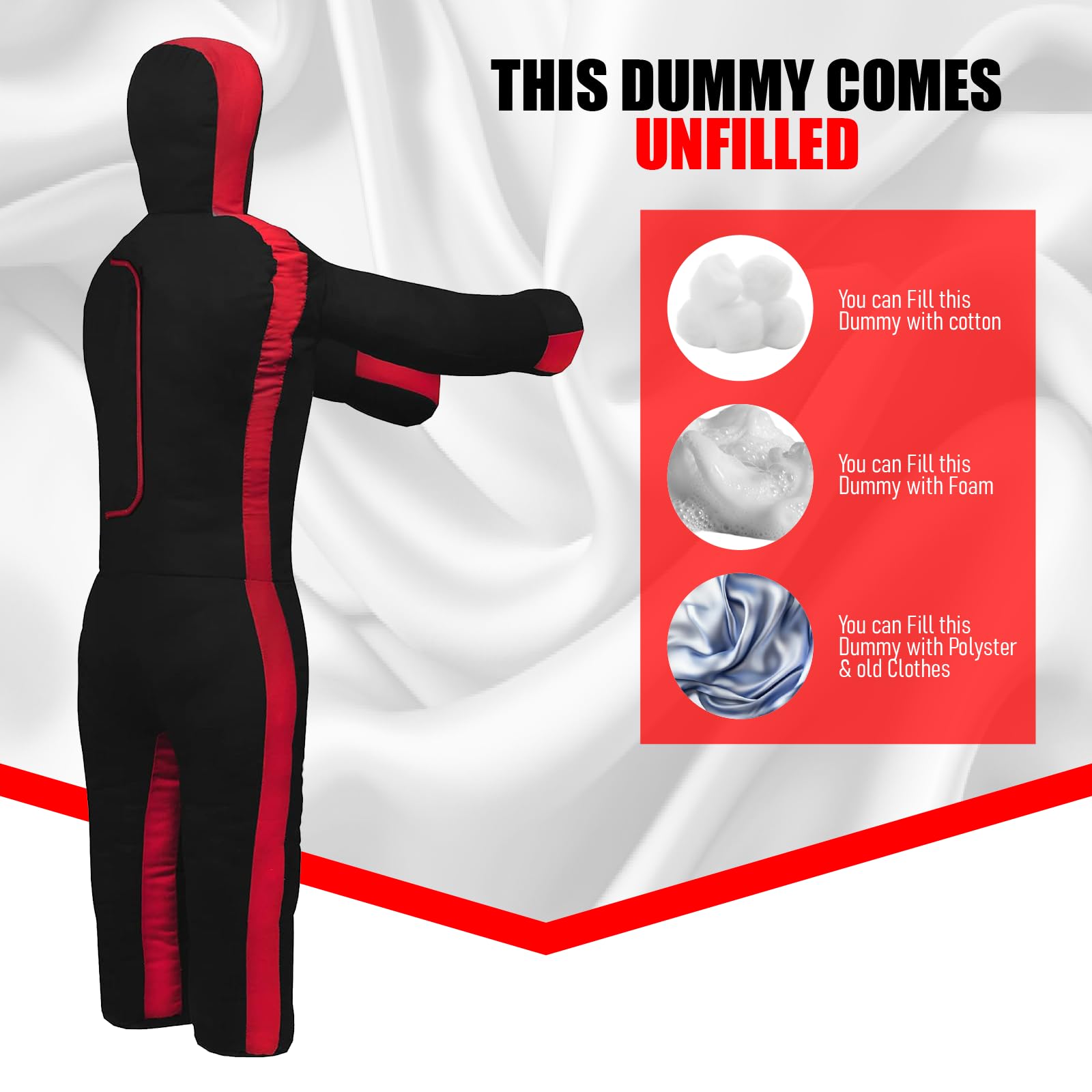 Shelly Mannequin de lutte MMA pour enfants, sac de frappe, copains de lutte brésilien, JIU Jitsu Position debout, arts martiaux, boxe, karaté, entraînement factice (119,4 cm/1,2 m) – Non rempli