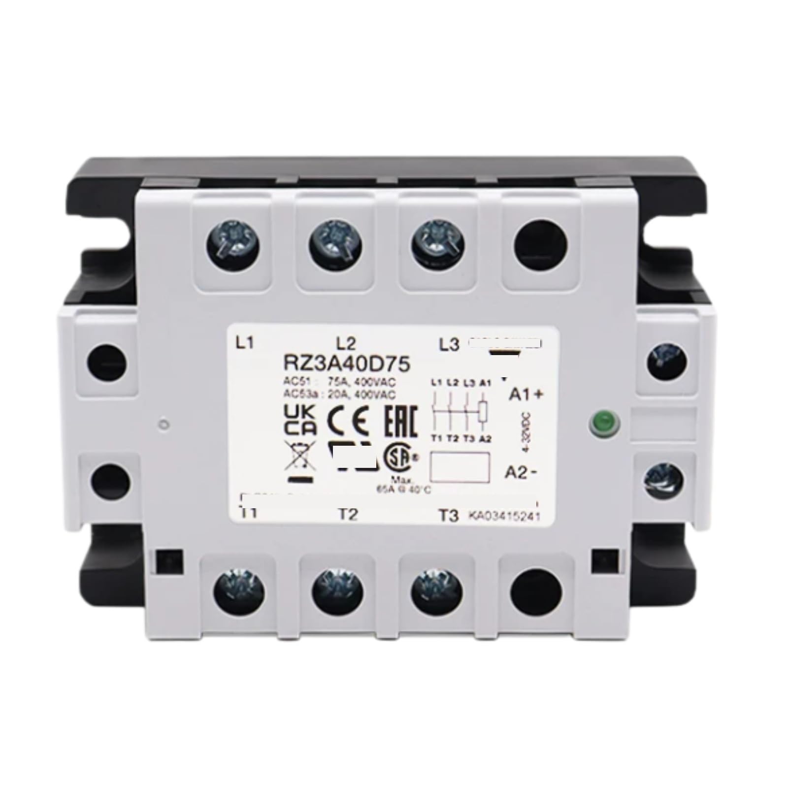 HKEJSJWA SSR Relay RZ3A40D75 75A 400VAC, 4-32V Solid State Relay