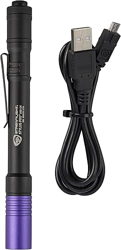 Miniatura 3 de Streamlight 66149 Stylus Pro USB 400nm UV recargable pluma con cable USB y funda de nailon, color negro