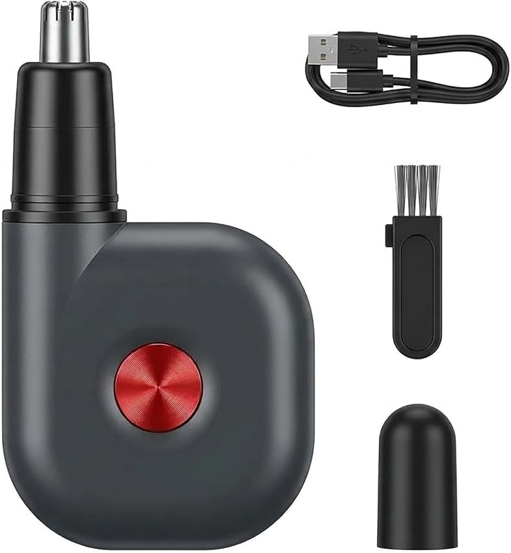 Sufisat Aparador de Pelos do Nariz e Orelhas com Recarga USB-C, Lâminas Duplas de Aço Inoxidável e Cabeça Removível