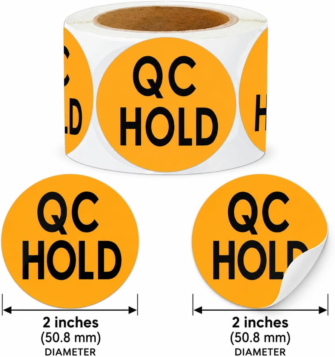 QC Hold Stickers, 2 Inch, 500 Pcs Quality Control Stickers