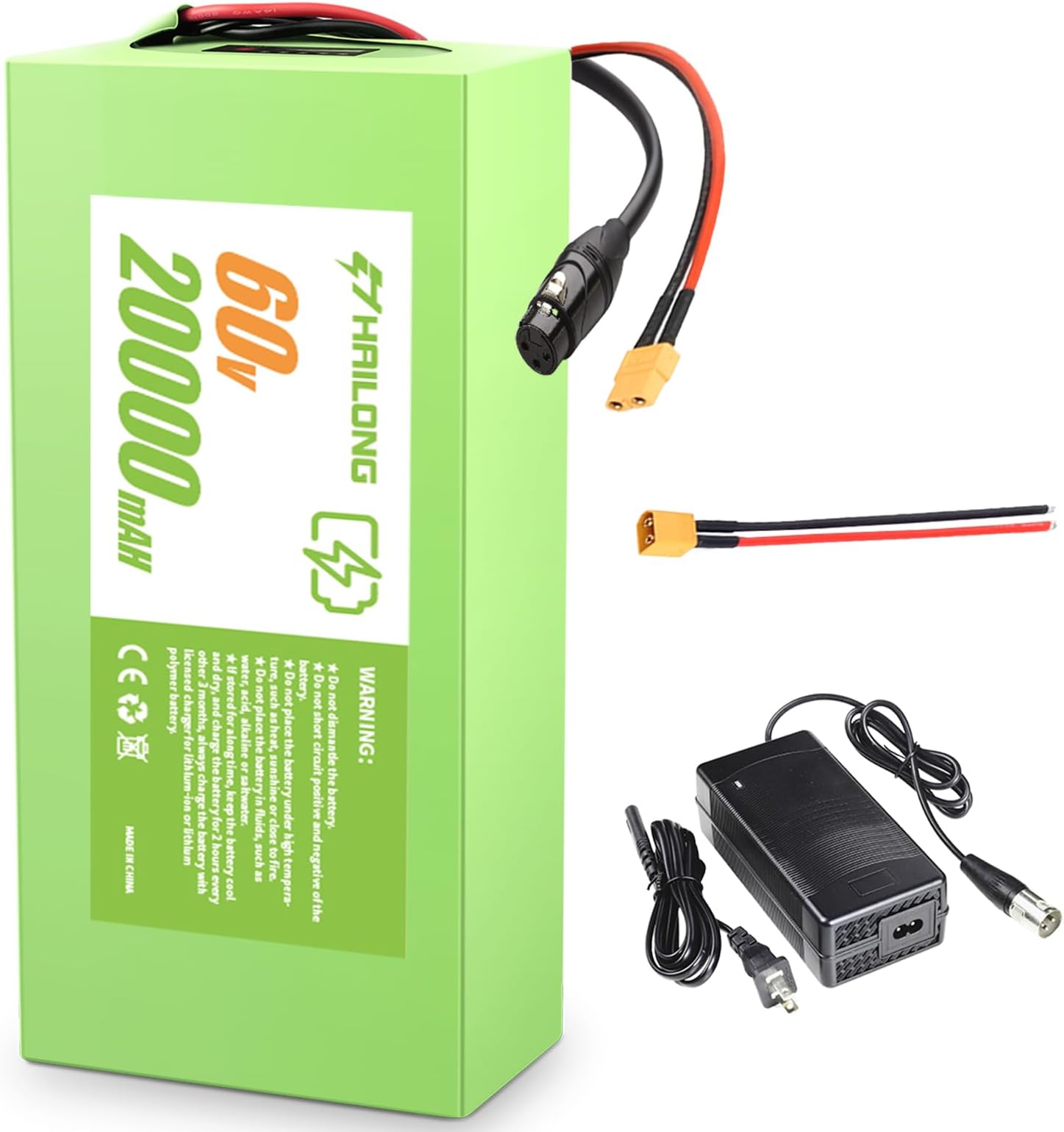 60V 20Ah Universal Power Pack Lithium Ion Battery| 40A BMS & Waterproof PVC Case | XT60/T-Plug Ready | 200-1500W Systems Support