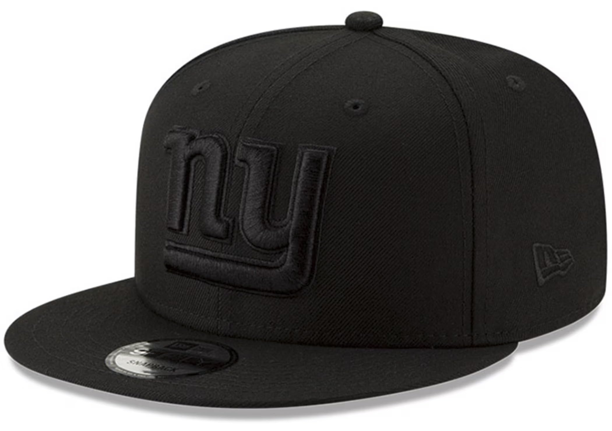 New Era NFL 9FIFTY Black On Black Adjustable Snapback Hat Cap One Size Fits All, New York Giants Black, One Size