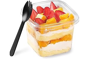 Disposable 12oz Portion Cups with Lids and Spoons