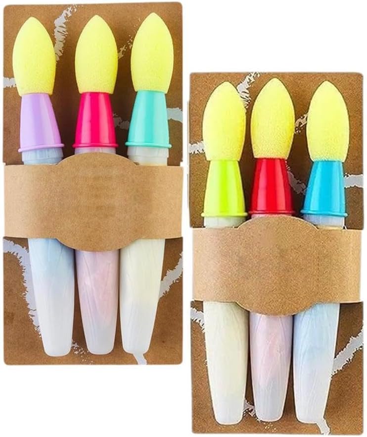 CALANDIS? 3X Sidewalk Chalk Paint Brushes Set DIY Craft Drawing Chalk Painting Brushes Green Color Blue Red | Artists Brushes | Painting Supplies | Art Supplies