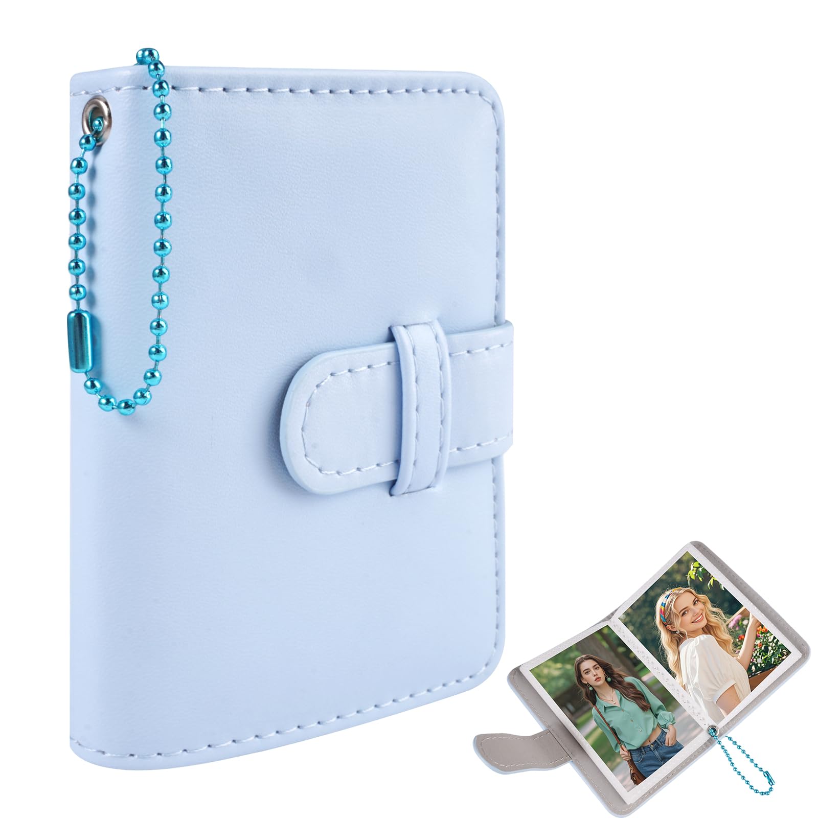 Album Photo Instax Mini pour Film 3 Pouces, 32 Pochettes Mini Album Photo Compatible avec Fujifilm Instax Mini 7/7s/8/9/11/12/40/SE/90/99/Liplay/EVO, Polaroid Pic-Snap 300, Kpop Photocard (Bleu) - 2