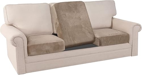 Vista 343 de PrinceDeco Fundas para sofá modular, 4 piezas, fundas de sofá para sofá seccional, fundas de terciopelo separadas para sofá seccional, en forma de L
