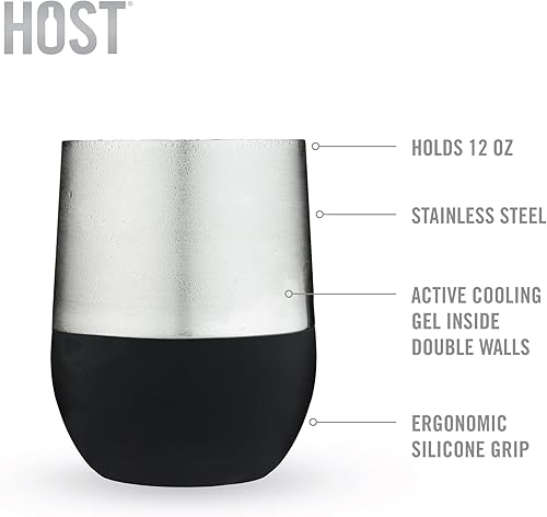 Miniatura 2 de Host Wine Freeze Pro - Vaso de enfriamiento de doble pared de acero inoxidable de 12 onzas, vaso congelable, regalos del día de la madre, el mejor