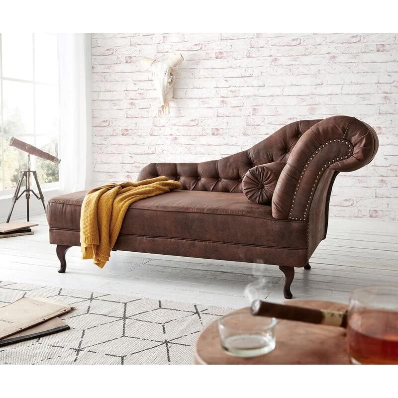 Image of Lazy Couch and Reclining Sofa /Recliner Chaise Longue /Fabric recliners /for Bedroom /Living Room /Office Reception Recliner Lounge Sofa and Armchair (Sued Brown Leatherette)