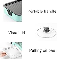 Vista 4 de Olla caliente con parrilla, olla caliente eléctrica y sartén, olla Shabu Shabu Shabu desmontable con parrilla, parrilla de barbacoa coreana