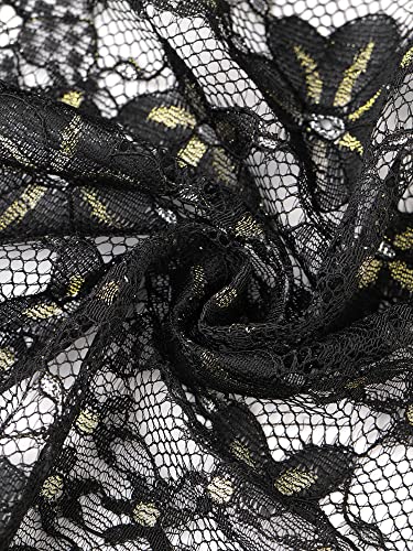 Allegra K Bolero Shrug Top For Women's Sheer Sequin Lace Crop Cardigan Medium Black #TOP3