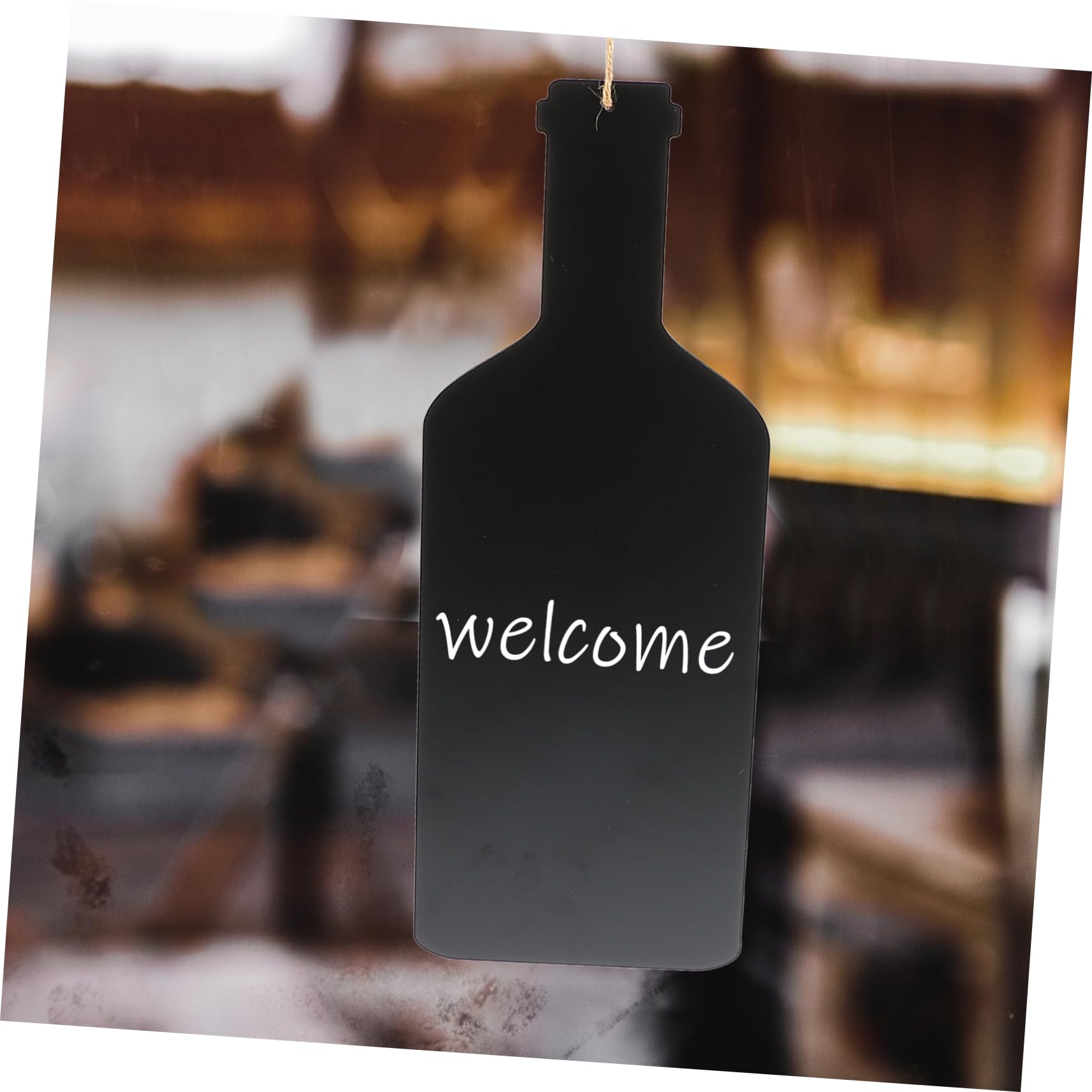 OUNONA Wine Bottle Shaped Wooden Message Chalkboard Creative Blackboard for Coffee Shops Restaurants Home Decor Design for Easy Writing Wiping Unique Wine Bottle Style