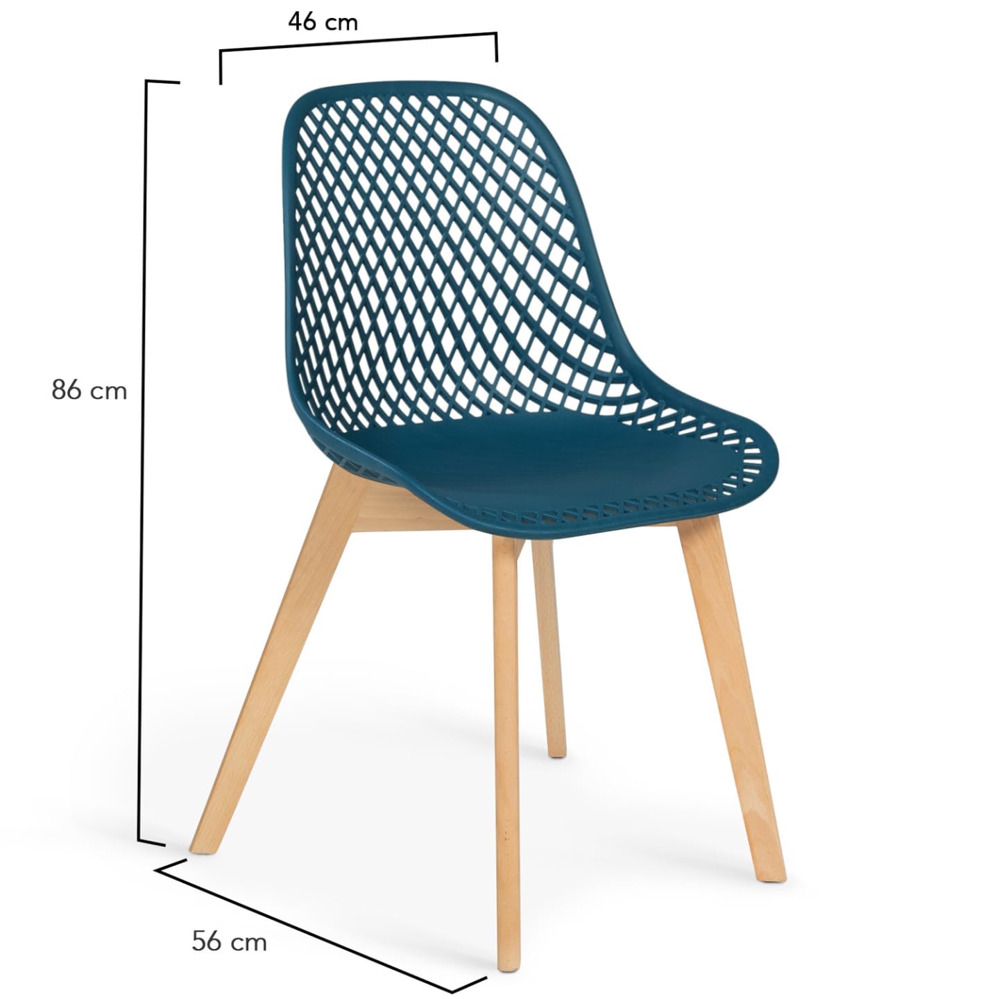 IDMarket - Lot de 4 chaises Mandy Bleu Canard pour Salle à Manger