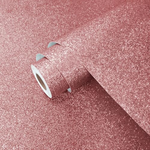 Yullpaper Papier Peint Paillettes Rose Pour Chambre Enfant Film Adhesif Pour Meuble Papier Peint Autocollant Mural Salon Revetement Adhesif Meuble Armoire...