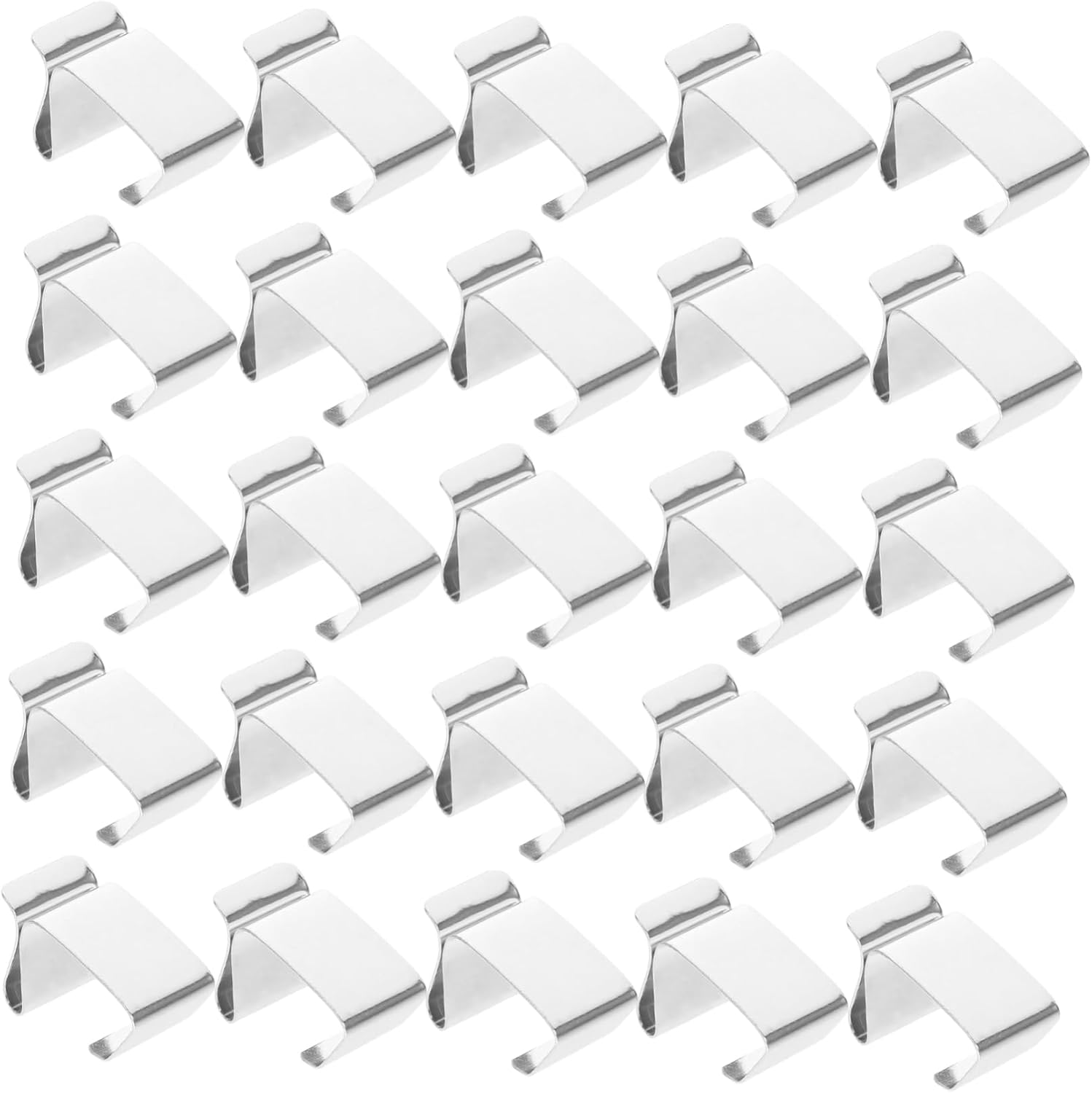 2sets Christmas Light Clips Outdoor Light Hooks Stainless Steel Gutter Grid Hooks S-Shape Ornament Hangers 50pcs*2